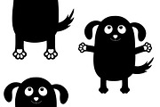 Black dog silhouette set