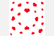 Red heart Pattern. Round frame. 