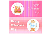 Happy Valentines Day Poster Two Bears I Love You
