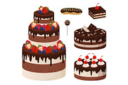 Sweet Bakery Collection Poster Vector Illustration