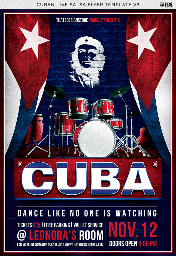 Cuban Live Salsa Flyer Template V3 in Flyer Templates - product preview 5