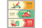 Vector banners design template for fast delivery service