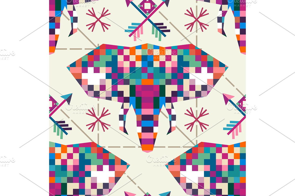 Animal head elephant triangular pixel icon in Illustrations - product preview 8