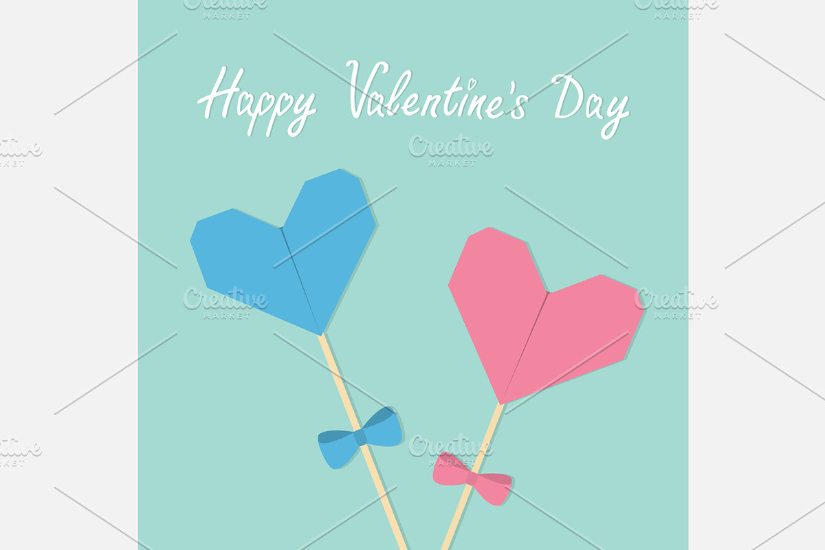 Happy Valentines Day Heart stick set in Illustrations - product preview 8