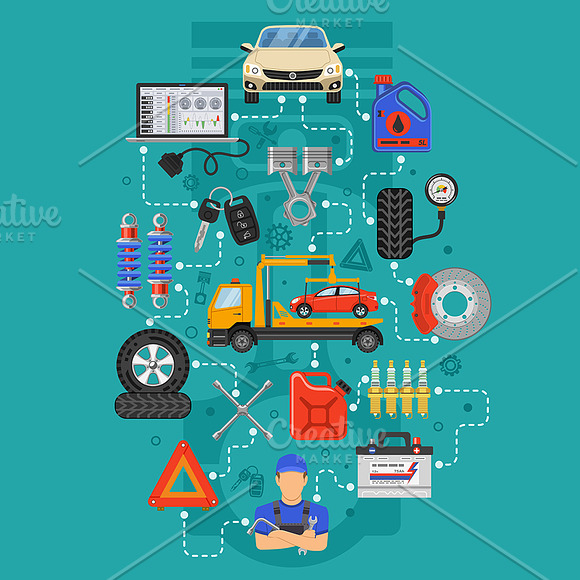 Vacation, Hacker, Car Infographics in Illustrations - product preview 5