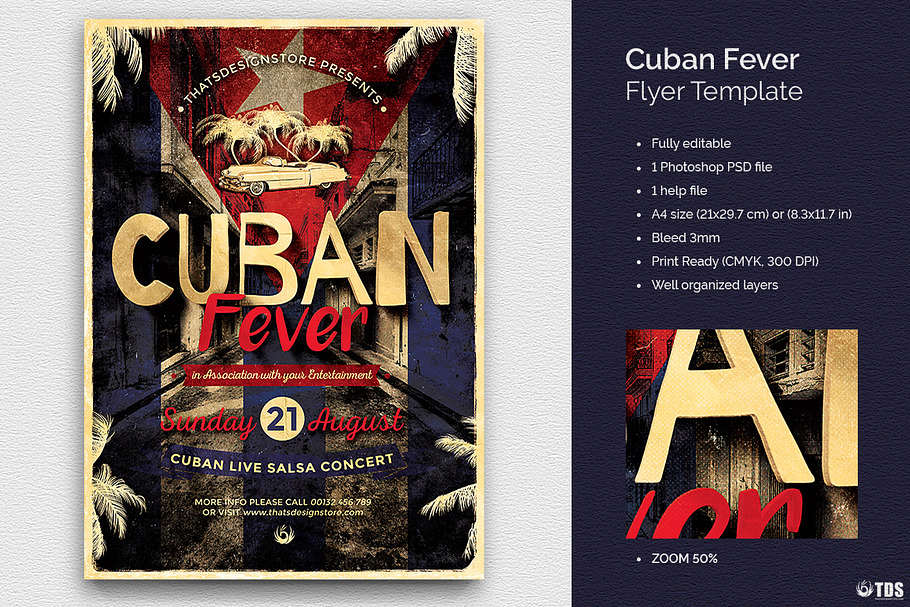 Cuban Fever Flyer Template in Flyer Templates - product preview 8