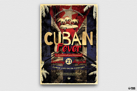 Cuban Fever Flyer Template in Flyer Templates - product preview 1