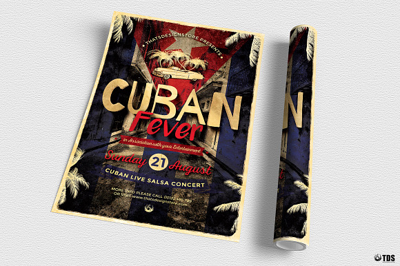 Cuban Fever Flyer Template in Flyer Templates - product preview 2
