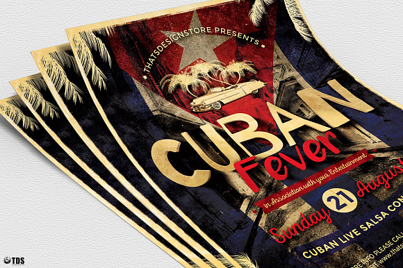 Cuban Fever Flyer Template in Flyer Templates - product preview 4