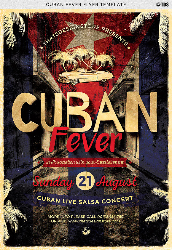 Cuban Fever Flyer Template in Flyer Templates - product preview 6