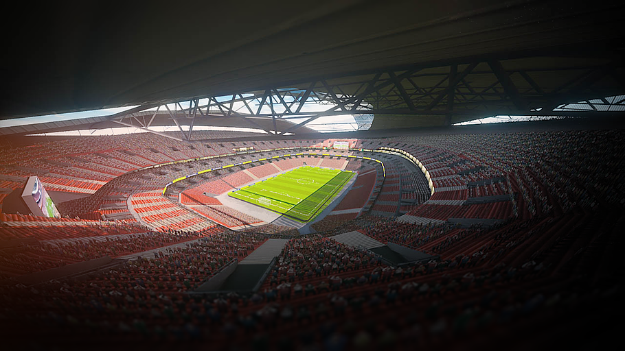 Football stadium game ready 3D-Model in Architecture - product preview 4