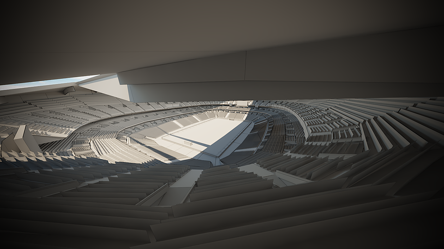 Football stadium game ready 3D-Model in Architecture - product preview 5