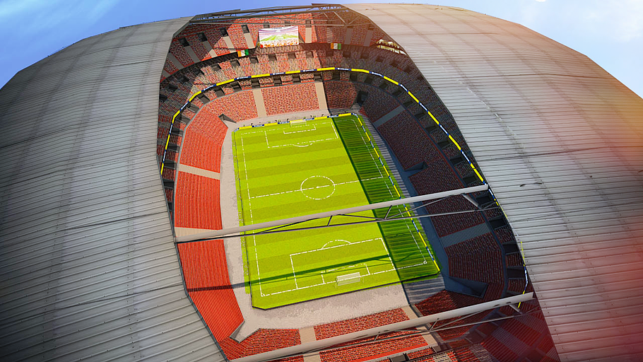 Football stadium game ready 3D-Model in Architecture - product preview 8