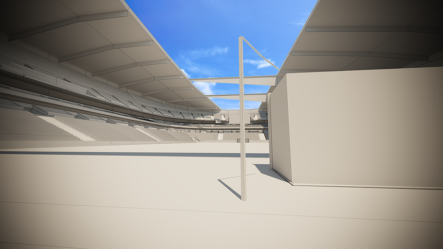 Football stadium game ready 3D-Model in Architecture - product preview 11