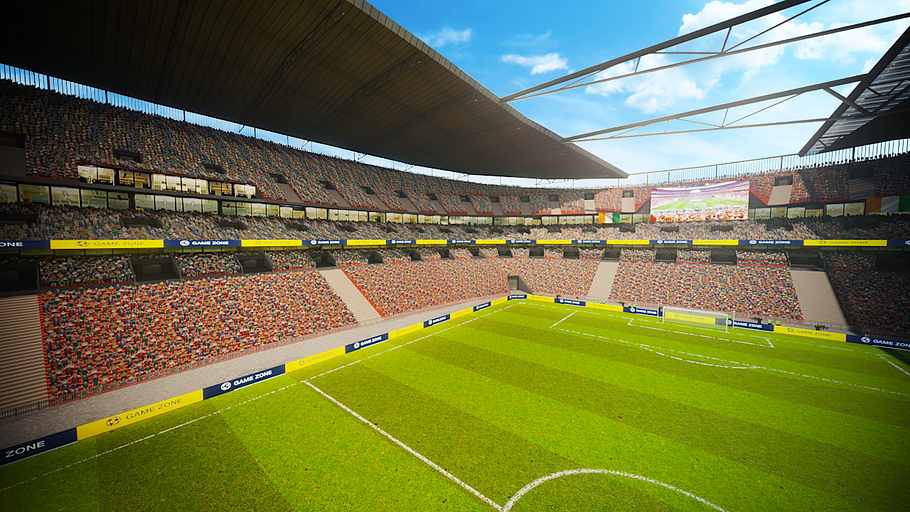 Football stadium game ready 3D-Model in Architecture - product preview 12