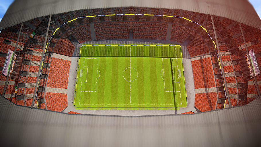 Football stadium game ready 3D-Model in Architecture - product preview 14