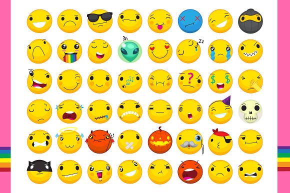 Emoticon icons pack in Skull Icons - product preview 1