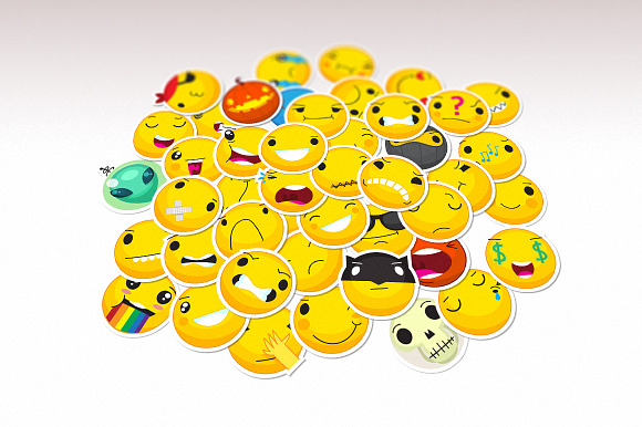 Emoticon icons pack in Skull Icons - product preview 2