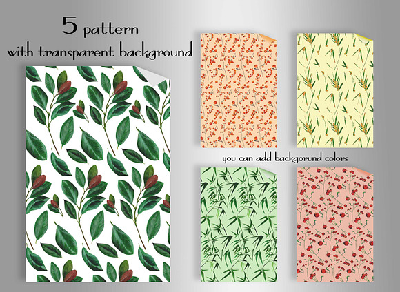 Natural watercolor plants in Illustrations - product preview 6