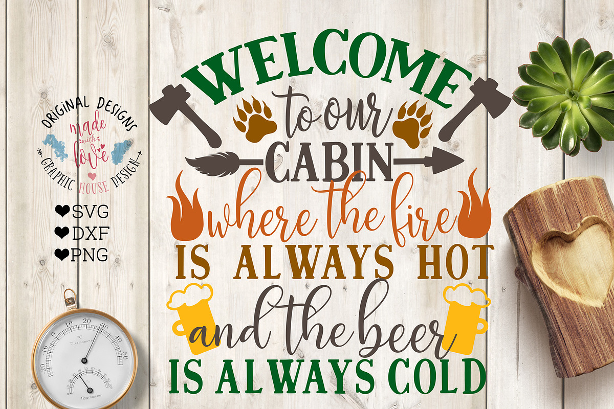 Welcome to the Cabin (SVG, DXF, PNG) in Illustrations - product preview 8