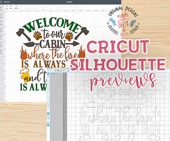 Welcome to the Cabin (SVG, DXF, PNG) in Illustrations - product preview 1