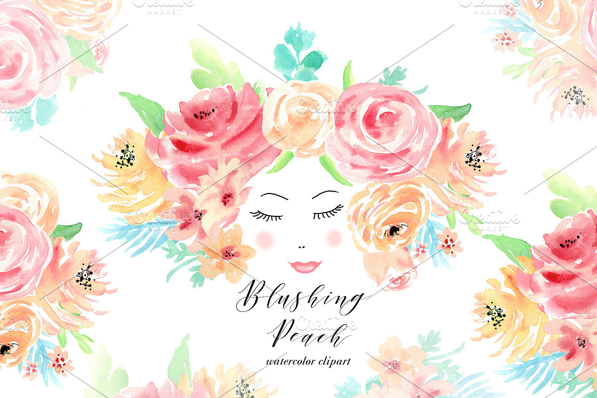 Watercolor flowers clip art. Wedding in Illustrations - product preview 8