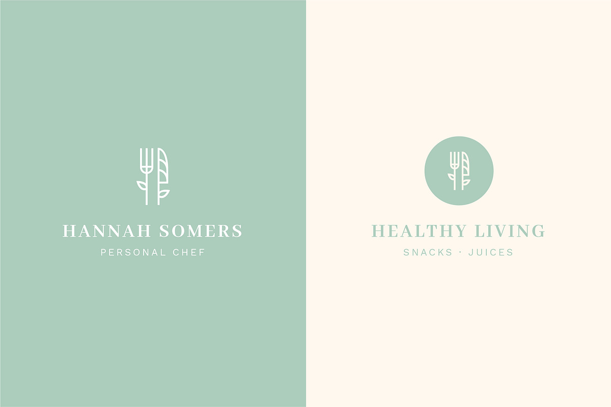 10 Minimal Healthy Food Logos in Logo Templates - product preview 8