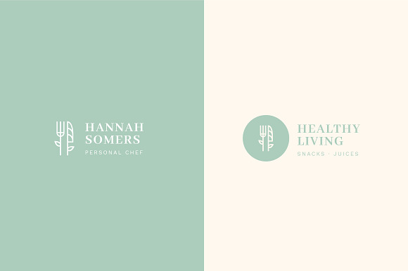 10 Minimal Healthy Food Logos in Logo Templates - product preview 1