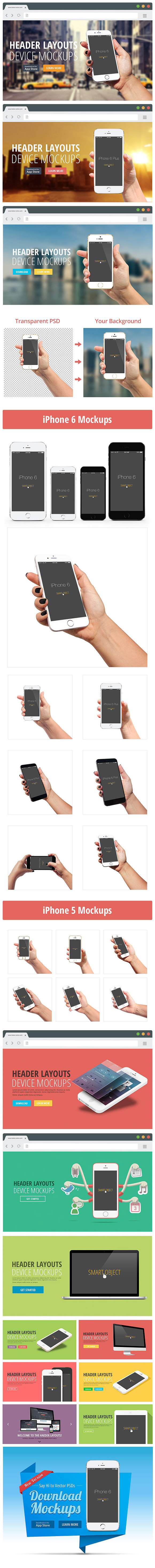 iPhone 6 and Screen Mockups in Mobile & Web Mockups - product preview 3