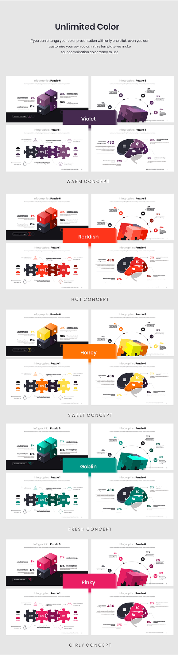 Puzzle Infograpic PowerPoint in PowerPoint Templates - product preview 2