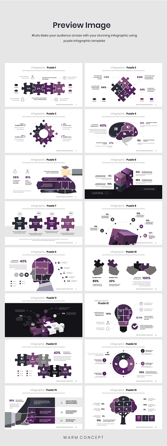 Puzzle Infograpic PowerPoint in PowerPoint Templates - product preview 3