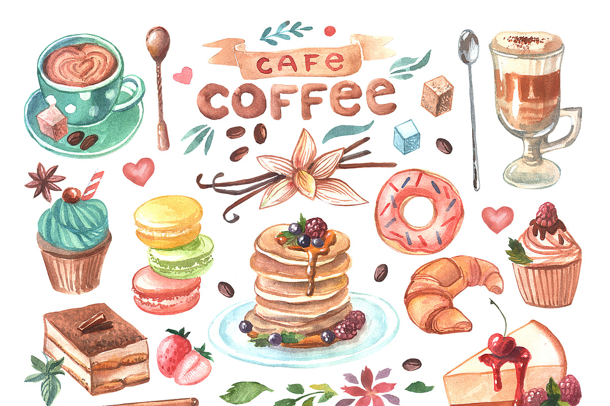 Coffee and sweets in Illustrations - product preview 8