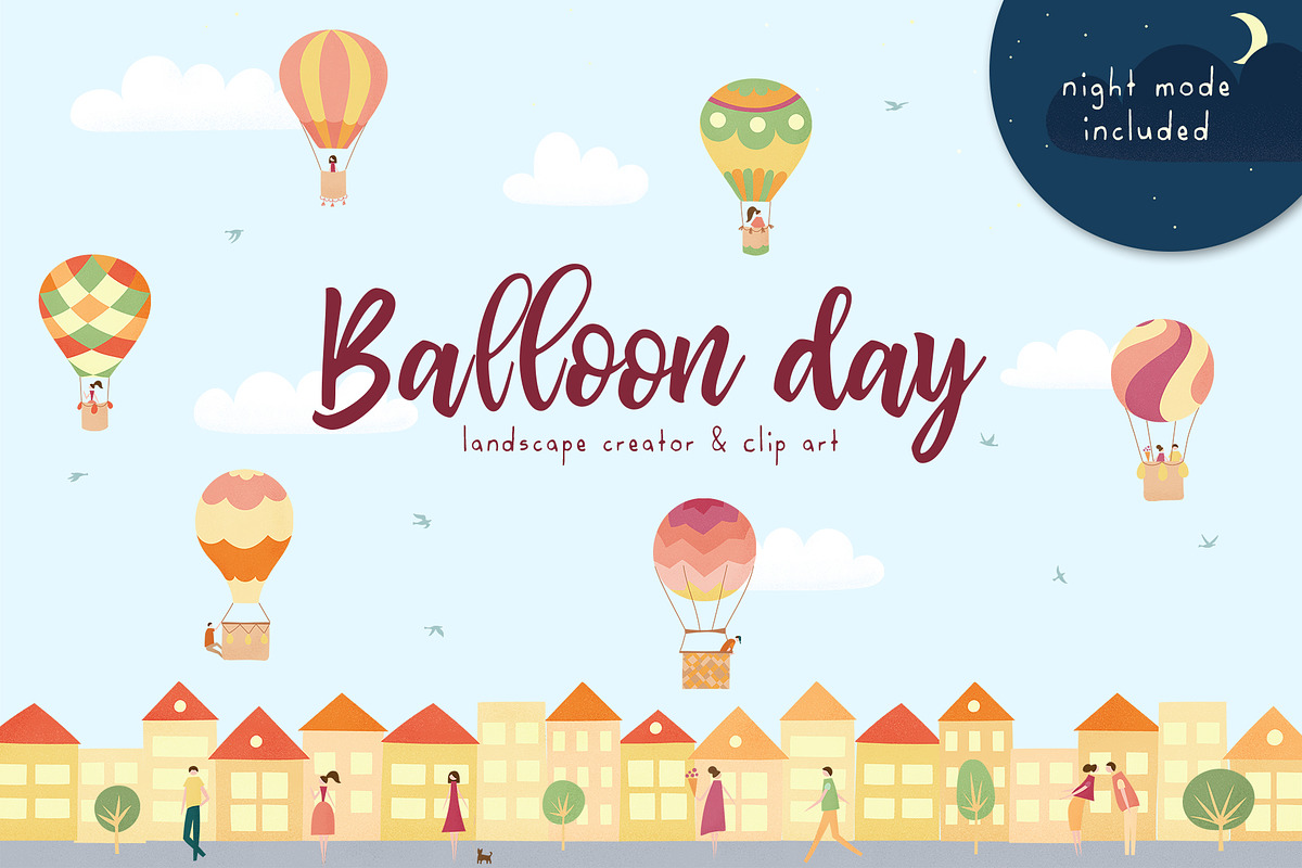Balloon Day - creator & clipart in Illustrations - product preview 8
