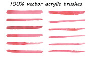Acrylic brushes 100% vector.
