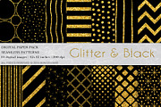 Glitter Black Digital Paper