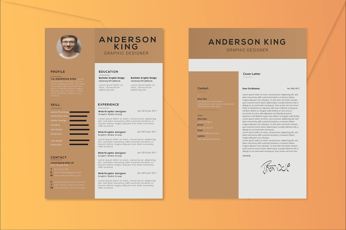 Resume 2018 | CV + Cover Letter in Letter Templates - product preview 8