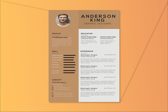 Resume 2018 | CV + Cover Letter in Letter Templates - product preview 1