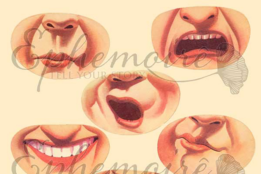 MOUTHS - Clipart Image Set 10 PNGs