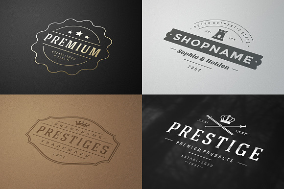15 Retro Vintage Logotypes or Badges in Logo Templates - product preview 4