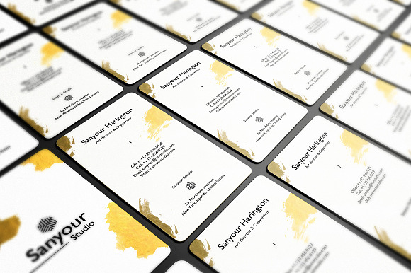 Modern Stylish Gold Business Card in Business Card Templates - product preview 2