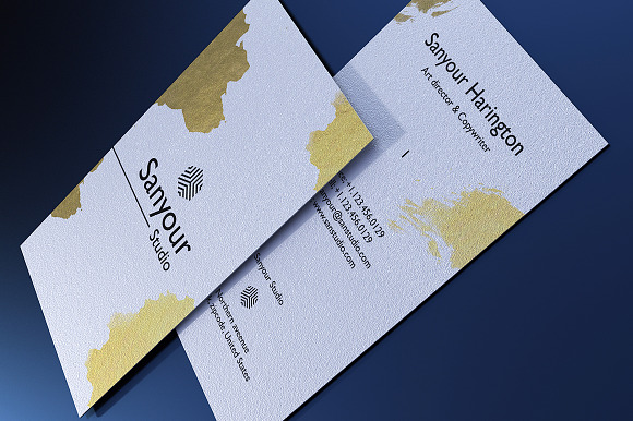 Modern Stylish Gold Business Card in Business Card Templates - product preview 3