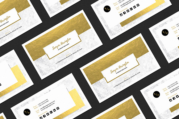 Gold marble business card in Business Card Templates - product preview 2