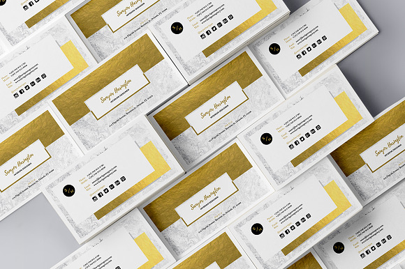 Gold marble business card in Business Card Templates - product preview 3
