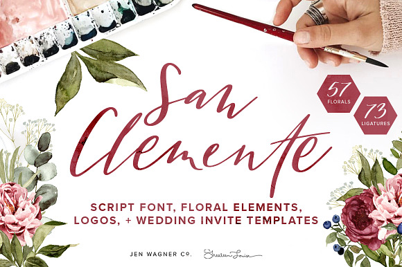 San Clemente Script + Spring Florals in Script Fonts - product preview 14