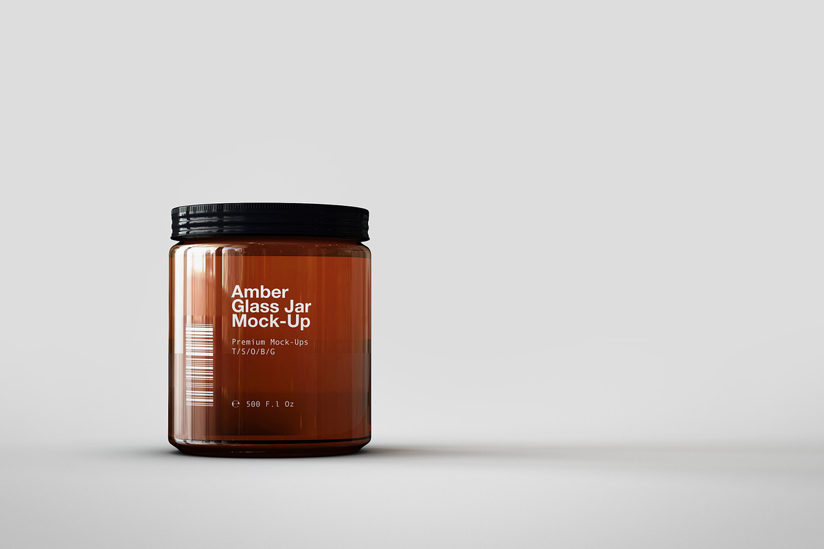 Download Amber Glass Jar Mock-Up | Creative Product Mockups ~ Creative Market
