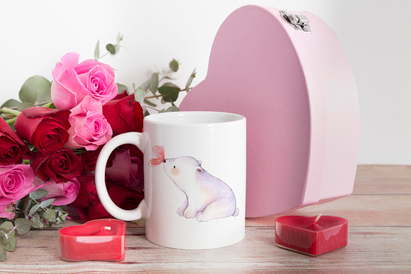Mug mockup - pink and red roses in Product Mockups - product preview 2