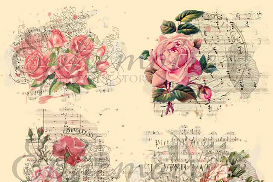 Shabby Chic Rose Blendable Overlays in Objects - product preview 8