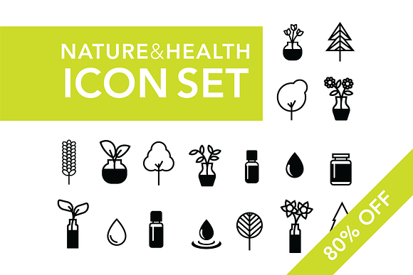 [80% OFF] Nature & Health Icon Set in Health Icons - product preview 6