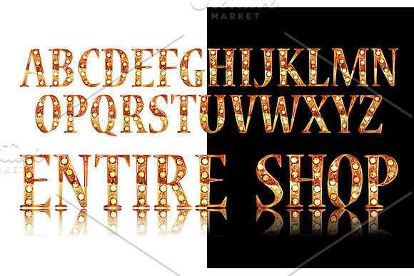 Gold and silver Broadway Alphabet in Graphics - product preview 1