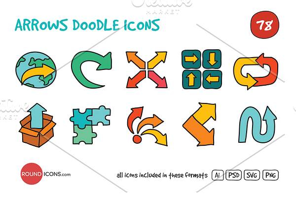Arrows Doodle Icons Set